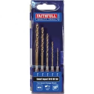 Faithfull 5 Piece HSSE M35 Cobalt Impact Drill Bit Set