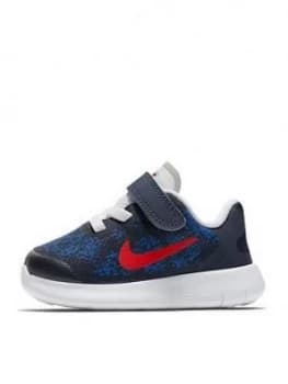Nike Free RN 2017 Infant Trainer Blue NavyRed Size 4