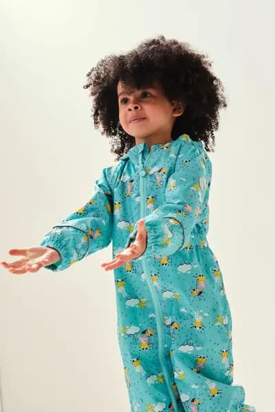 Regatta 'Peppa Pobble' Waterproof Isolite 5,000 Outdoor Puddlesuit Light Blue