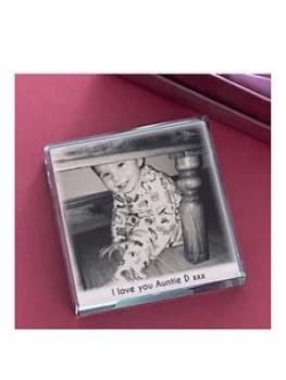 Personalised Message & Photo Jade Glass Block