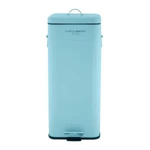 Charles Bentley 30L Retro Square Pedal Bin - Blue