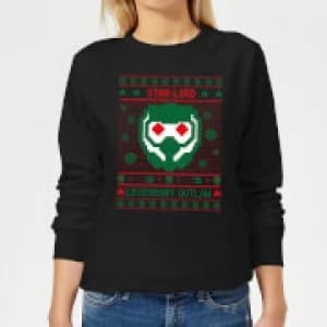 Guardians Of The Galaxy Star-Lord Pattern Womens Christmas Sweatshirt - Black