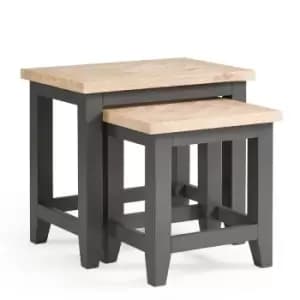 Julian Bowen Bordeaux Nest Of Tables Dark Grey