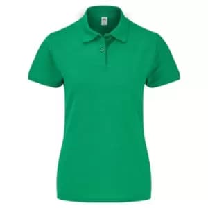Fruit Of The Loom Womens Lady-Fit 65/35 Short Sleeve Polo Shirt (M) (Heather Green)