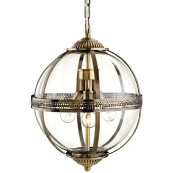 Firstlight - Mayfair - 3 Light Spherical Ceiling Pendant Antique Brass, Clear Glass, E14