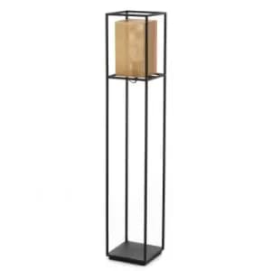 Malik Box Floor Lamp, Black, Gold