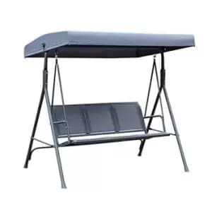 Outsunny 3 Seater Swing Patio Hammock With Canopy For Outdoor - Grey