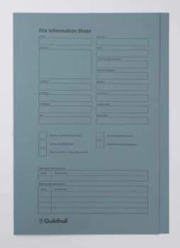 Guildhall Pre-printed Square Cut Folder Blue - Pack of 100