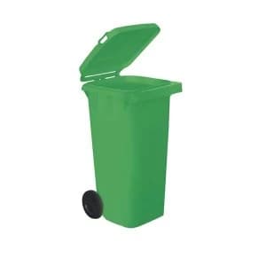 Wheelie Bin 120 Litre High Density Polythene Green with Rear Wheels