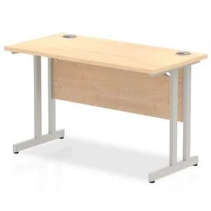 Impulse 1200/600 Rectangle Silver Cantilever Leg Desk Maple