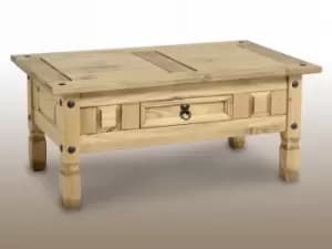 Seconique Corona Pine 1 Drawer Wooden Coffee Table Flat Packed