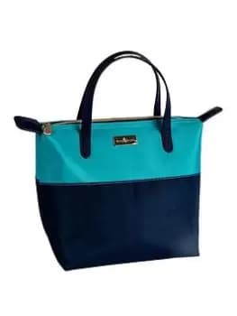 Beau & Elliot 'Colour Block' - Luxury Insulated Lunch Tote - Aqua/Navy (7 Litre)