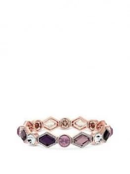 Mood Rose Gold Plated Pink And Purple Crystal Stretch Bracelet