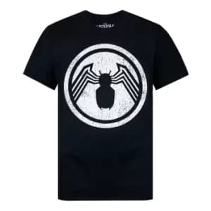 Venom Mens Distressed Logo T-Shirt (L) (Black/White)