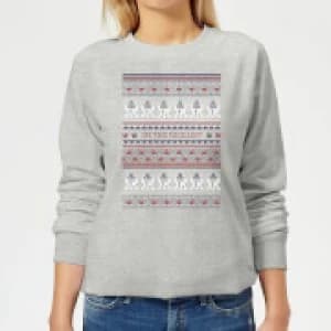Star Wars On The Nice List Pattern Womens Christmas Sweatshirt - Grey - 3XL