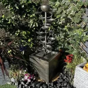 Tranquility Water Features - Zinc Pouring Cups Mains Powered Water Feature