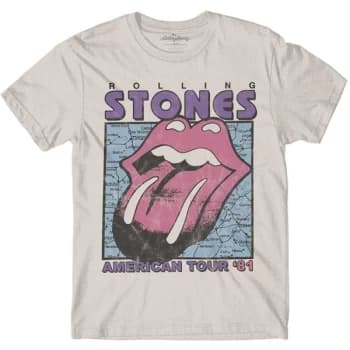 The Rolling Stones - American Tour Map Unisex Large T-Shirt - White