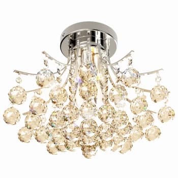 HOMCOM 3 Lights Mordern Style Ceiling Chandelier Pendant Crystal Light w/ Transparent K9 Crystal Droplets D40 X 28H (CM) AOSOM UK