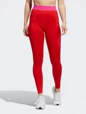 adidas Techfit Badge Of Sport Tights, Red, Size L, Women