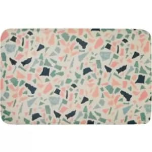 Bath Mats Non Slip Colourful Bath Mat Stylish Terrazzo Design Rectangular Shaped Mats For Bathroom With Soaking Ability 80 x 50 x 1 - Premier
