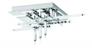 11 Light Semi Flush Ceiling Light Chrome, G4 Bulb