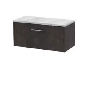 Hudson Reed Juno 800mm Wall Hung 1 Drawer Vanity & Bellato Grey Worktop - Metallic Slate