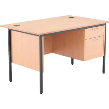 Start 18 1229MM Rectangle Desk W/2 Draw Fixed Pedestal - Beech