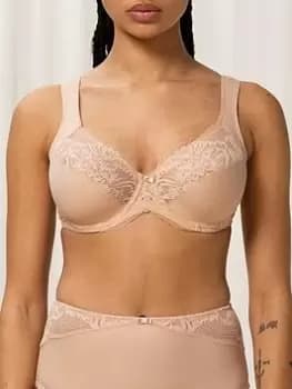 Triumph Modern Lace+cotton W02 Bra, Beige, Size 34C, Women