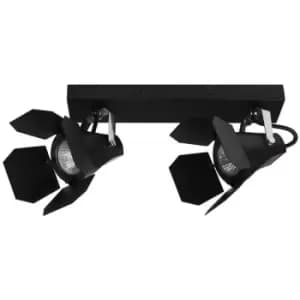 Netlighting Modern Spotlights Black 2 Light with Black Matt Shade, GU10