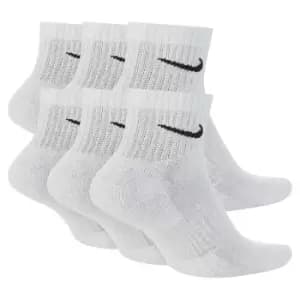 Nike U Nk Everyday Cushioned Ankle Socks (6 Pairs), White/black