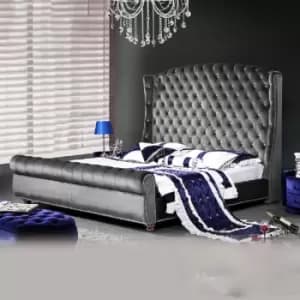 Rosio Bed King Plush Velvet Grey