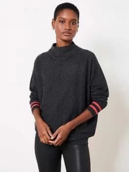 Mint Velvet Charcoal Stripe Cuff Jumper