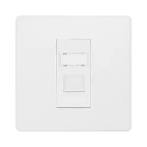 BG Evolve Pearl White Single Rj45 Telephone Socket - PCDCLRJ451W