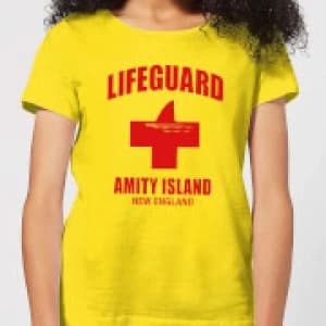 Jaws Amity Island Lifeguard Womens T-Shirt - Yellow - L - Yellow