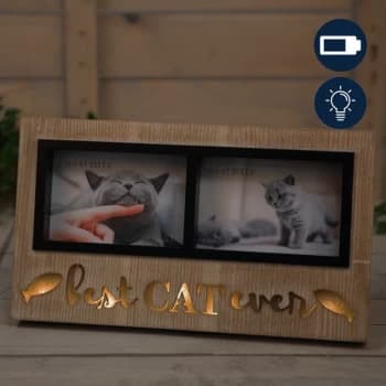 6" x 4" - Best of Breed Double Photo Frame - Cat