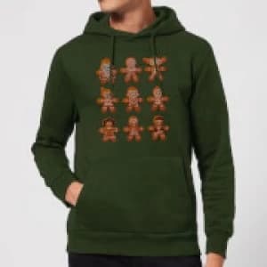 Star Wars Gingerbread Characters Christmas Hoodie - Forest Green - L