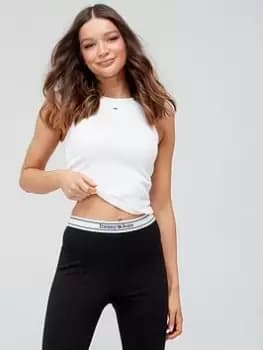Tommy Jeans Essential Ribbed Tank - White Size M Women