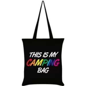 Grindstore This Is My Camping Bag Tote Bag (One Size) (Black) - Black