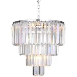 Zumaline Amedeo Pendant Ceiling Light, Chrome, Glass, 5x E14