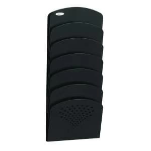 Safco Seven Pocket Wall Rack Steel Black 3185BL