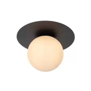 Tricia Modern Flush Ceiling Light - Ø25cm - 1xE27 - Black