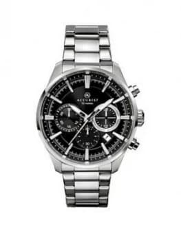 Accurist Black Chronograph Dial Stainless Steel Bracelet Mens Watch, One Colour, Men