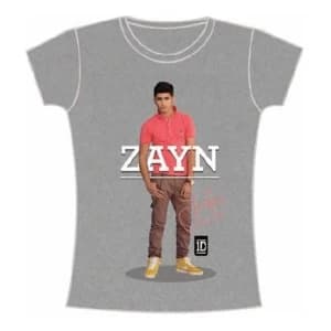 One Direction - Zayn Standing Pose Womens Large T-Shirt - Grey
