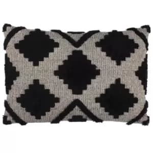 Lamar Tufted Diamond Cushion Black