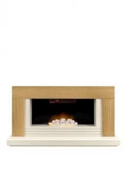 Adam Fires & Fireplaces Adam Carrera Fire Suite In Oak & Cream