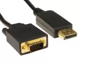Cables Direct Display Port/VGA, 3m DisplayPort VGA (D-Sub) Black