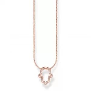 THOMAS SABO Rose Gold Plated Hamsa Hand Necklet KE1386-416-14-L42V