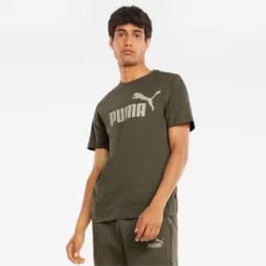 PUMA Essentials Logo Mens T-Shirt, Grape Leaf, size 2X Large, Clothing