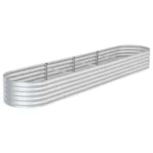 Vidaxl Garden Raised Bed 400x80x44cm Galvanised Steel Silver