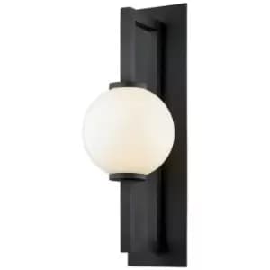 Darwin 1 Light Wall Sconce Textured Black, Glass, IP44